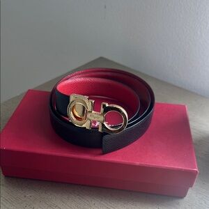 Black and Red Leather Belt